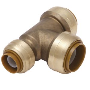 SharkBite 3/4 in. Push X 1/2 in. D Push Brass Reducing Tee
