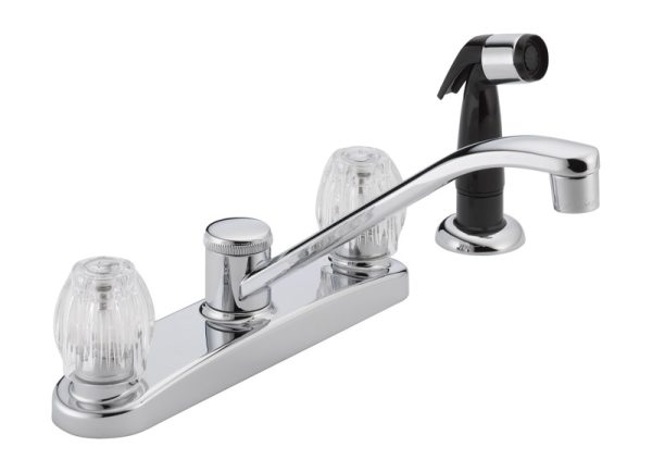 Peerless Two Handle Chrome Kitchen Faucet Side Sprayer Included