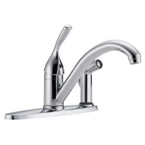 Delta Classic One Handle Chrome Kitchen Faucet Side Sprayer Included