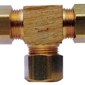 JMF Company 1/2 in. Compression X 1/2 in. D Compression Yellow Brass Tee