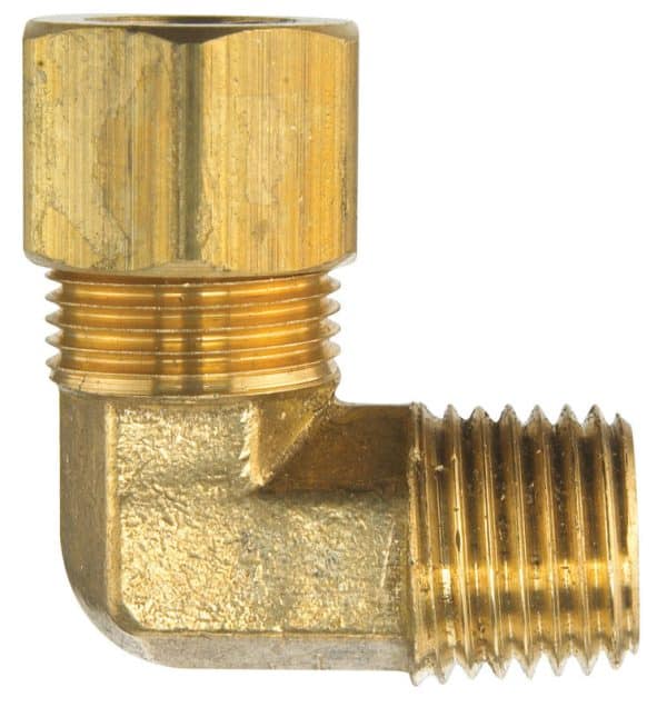 JMF Company 1/4 in. Compression X 1/8 in. D MPT Brass 90 Degree Elbow