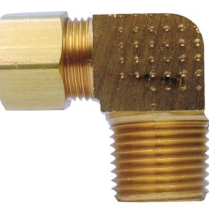 JMF Company 1/4 in. Compression X 1/4 in. D MPT Brass 90 Degree Elbow