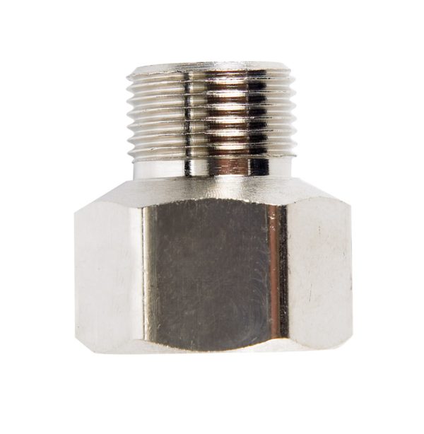 JMF Company 3/8 in. Fine Female Flare X 1/4 in. D Male Compression Chrome Compression Adapter