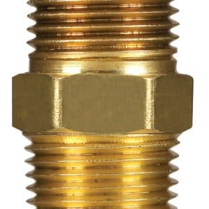 JMF Company 3/8 in. MPT Yellow Brass Hex Nipple