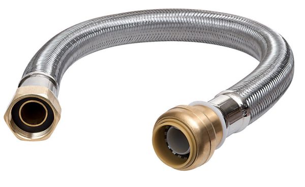 SharkBite 3/4 in. Push Fit X 3/4 in. D FIP 15 in. Stainless Steel Supply Line