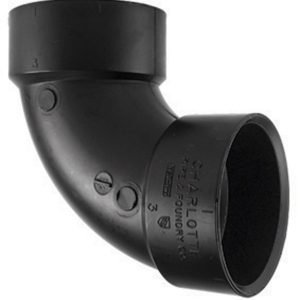Charlotte Pipe 4 in. Hub X 4 in. D Hub ABS 90 Degree Elbow