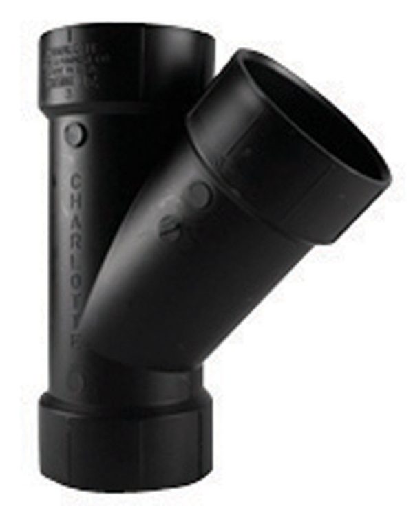 Charlotte Pipe 4 in. Hub X 4 in. D Hub ABS Wye
