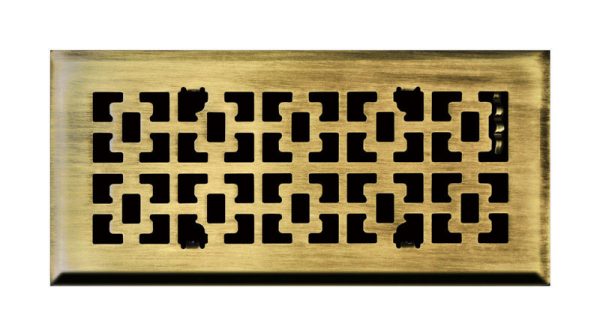 Tru Aire 4 in. H X 10 in. W 1-Way Antique Steel Floor Diffuser