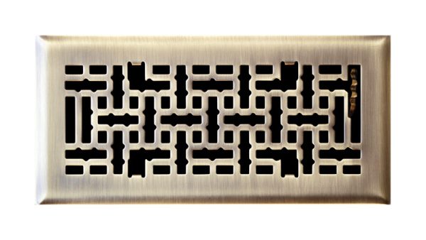 Tru Aire 4 in. H X 12 in. W 1-Way Antique Steel Floor Diffuser