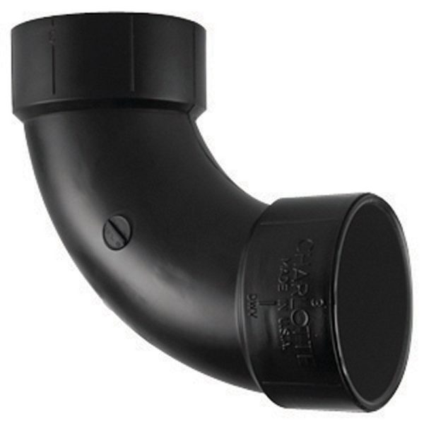 Charlotte Pipe 4 in. Hub X 4 in. D Hub ABS 90 Degree Elbow