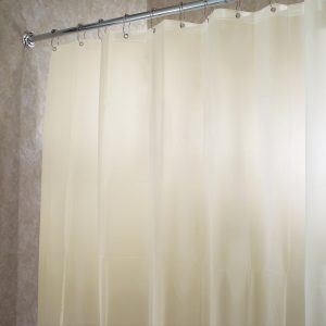 iDesign 72 in. H X 72 in. W Sand Solid Shower Curtain Vinyl