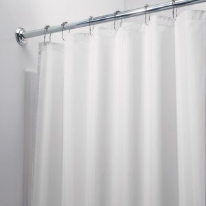 iDesign 78 in. H X 54 in. W White Solid Shower Curtain Polyester