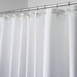 iDesign 54 in. H X 78 in. W White Carlton Shower Curtain Polyester