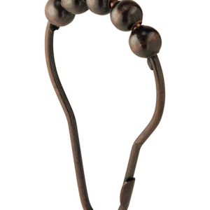 iDesign Bronze Silver Steel Shower Curtain Rings 12 pk