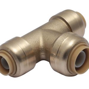 SharkBite Push to Connect 3/8 in. PTC X 3/8 in. D PTC Brass Reducing Tee