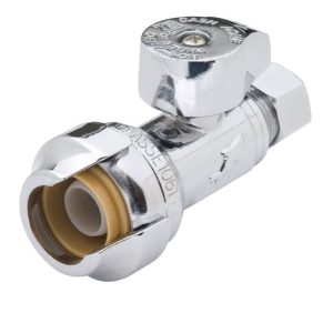 SharkBite 1/2 in. PTC X 3/8 in. Compression Brass Straight Stop Valve