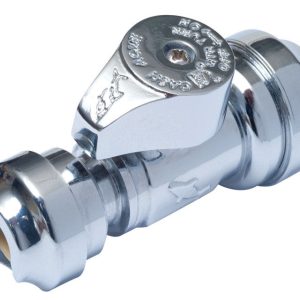 SharkBite 1/2 in. PTC X 1/4 in. Brass Straight Stop Valve