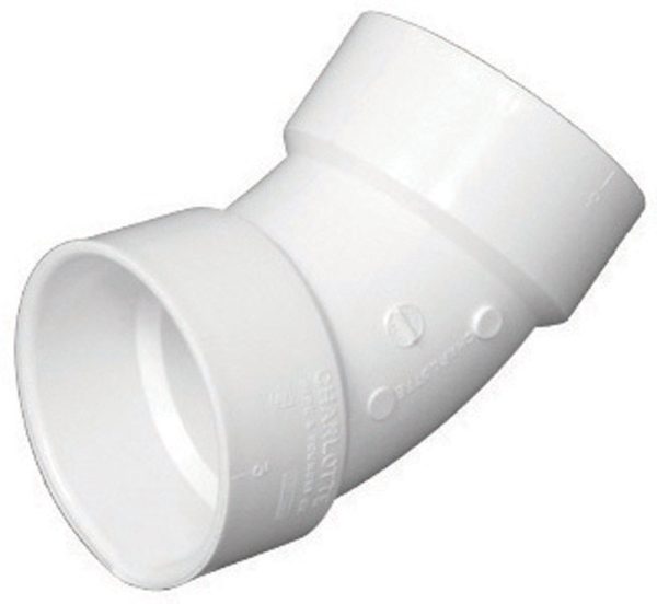 Charlotte Pipe Schedule 40 4 in. Hub X 4 in. D Hub PVC 45 Degree Elbow