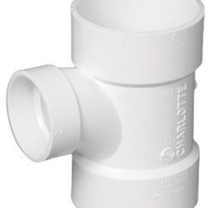 Charlotte Pipe Schedule 40 4 in. Hub X 4 in. D Hub PVC Sanitary Tee