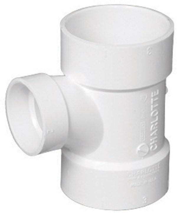 Charlotte Pipe Schedule 40 4 in. Hub X 4 in. D Hub PVC Sanitary Tee