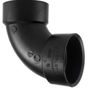 Charlotte Pipe 2 in. Hub X 2 in. D Hub ABS 90 Degree Elbow
