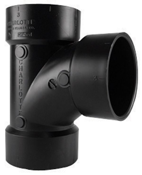 Charlotte Pipe 2 in. Hub X 2 in. D Hub ABS Sanitary Tee