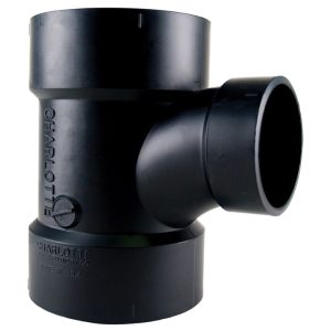 Charlotte Pipe 2 in. Hub X 2 in. D Hub ABS Sanitary Tee