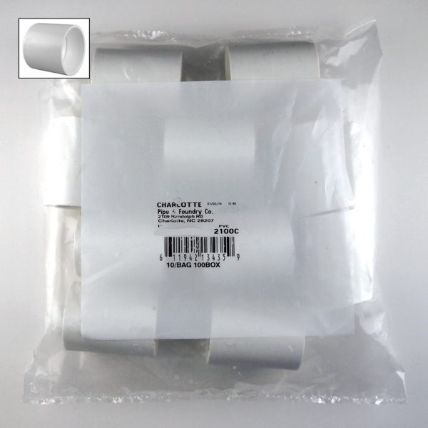 Charlotte Pipe Schedule 40 1/2 in. Slip X 1/2 in. D Slip PVC Coupling