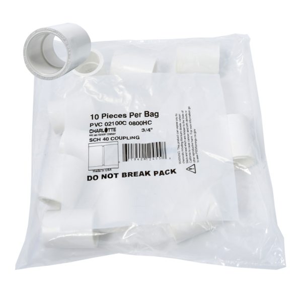 Charlotte Pipe Schedule 40 3/4 in. Slip X 3/4 in. D Slip PVC Coupling