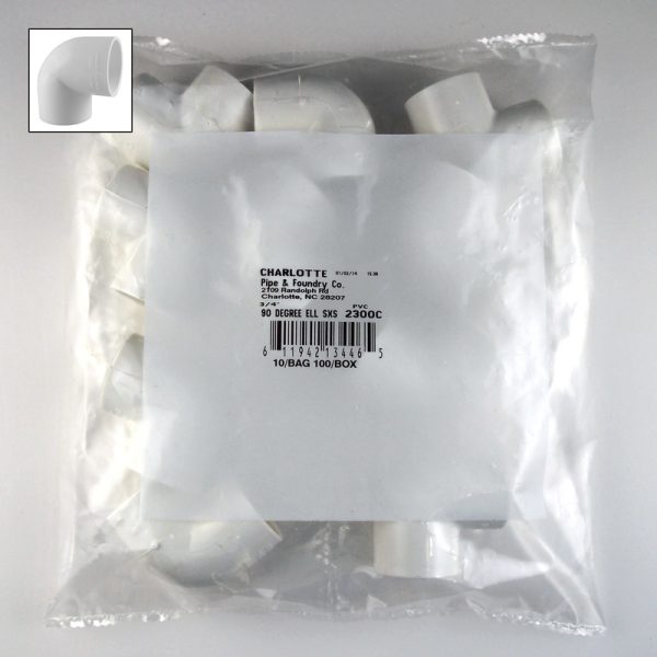 Charlotte Pipe Schedule 40 3/4 in. Slip X 3/4 in. D Slip PVC Elbow