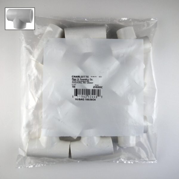 Charlotte Pipe Schedule 40 1/2 in. Slip X 1/2 in. D Slip PVC Tee