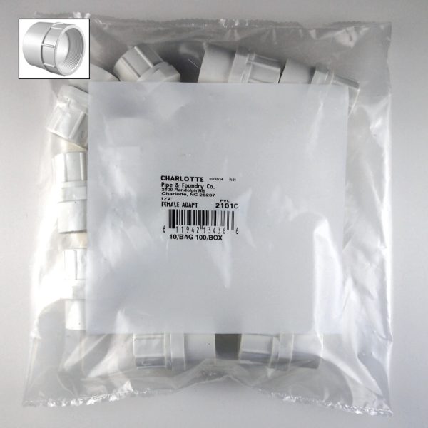 Charlotte Pipe Schedule 40 1/2 in. Slip X 1/2 in. D FPT PVC Pipe Adapter