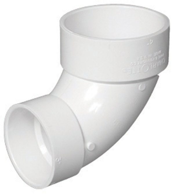 Charlotte Pipe 4 in. Hub X 3 in. D Hub PVC Elbow