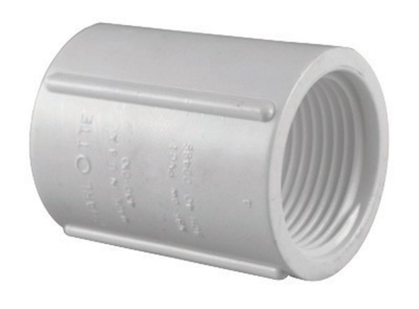 Charlotte Pipe Schedule 40 1/2 in. FPT X 1/2 in. D FPT PVC Coupling
