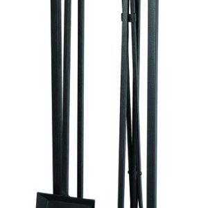 Panacea Gray Matte Metal Fireplace Tool Set