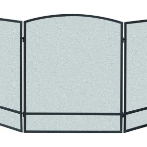 Panacea Black/Gray Matte Steel Fireplace Screen