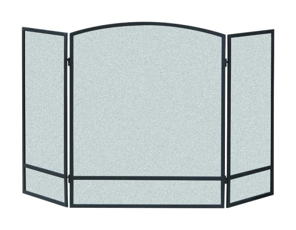 Panacea Black/Gray Matte Steel Fireplace Screen