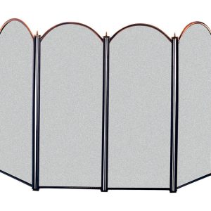 Panacea Black/Gray Antique Brass Fireplace Screen