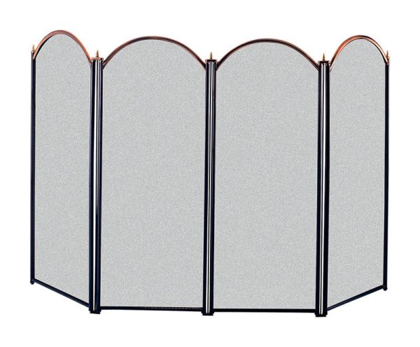 Panacea Black/Gray Antique Brass Fireplace Screen