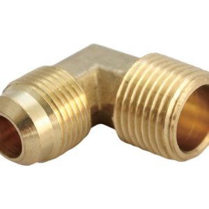 JMF Company 1/2 in. Flare X 3/8 in. D MPT Brass 90 Degree Street Elbow