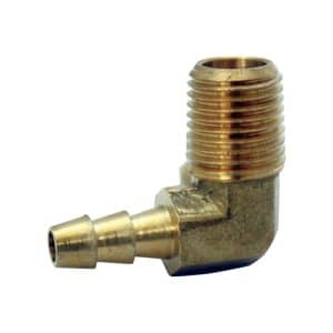 JMF Company Brass 1/4 in. D X 3/8 in. D Hose Barb Elbow 1 pk