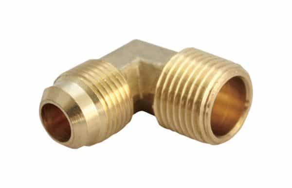 JMF Company 5/16 in. Flare X 1/4 in. D MPT Brass 90 Degree Elbow