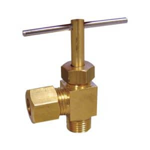 JMF Company 1/4 in. 3/8 in. Brass Angle Compression Valve