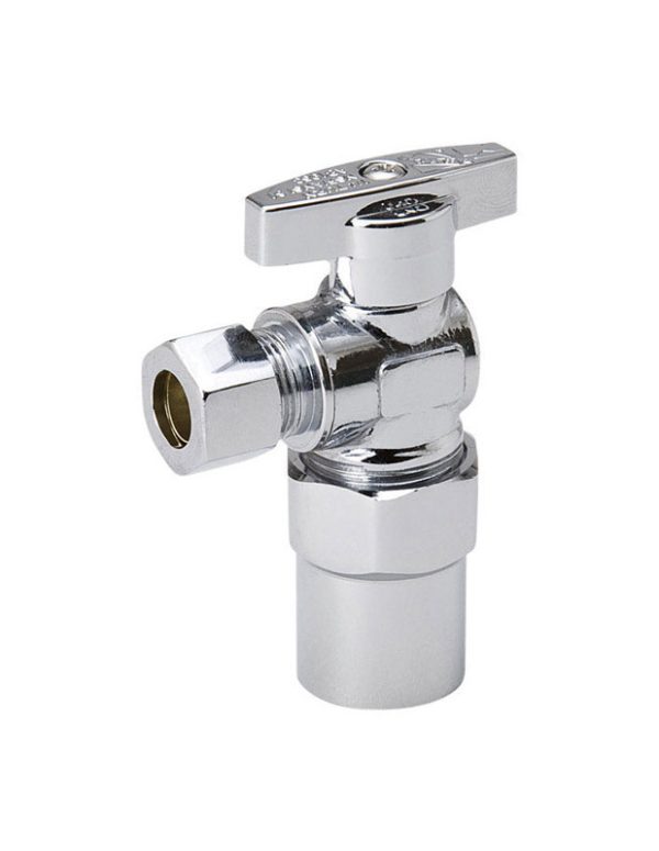 ProLine 1/2 in. Comp X 3/8 in. Comp Chrome Plated Angle Stop