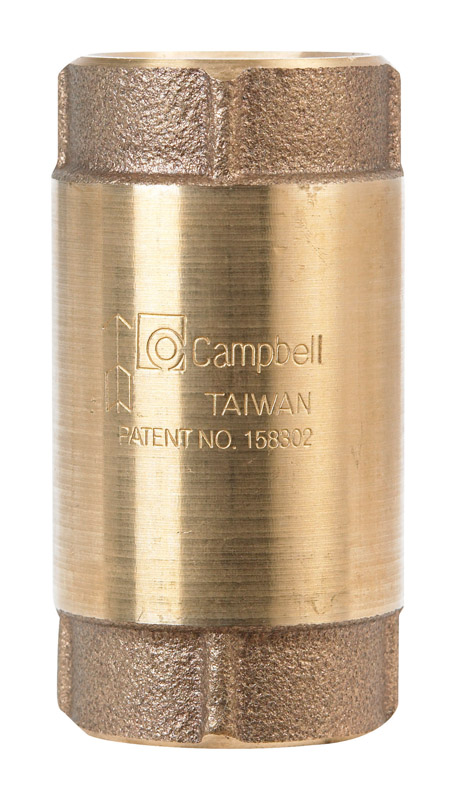 Campbell 1 in. D X 1 in. D Red Brass Spring Loaded Check Valve ...