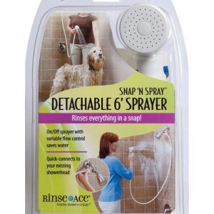 Rinse Ace Snap N Spray Polished Plastic Shower Head