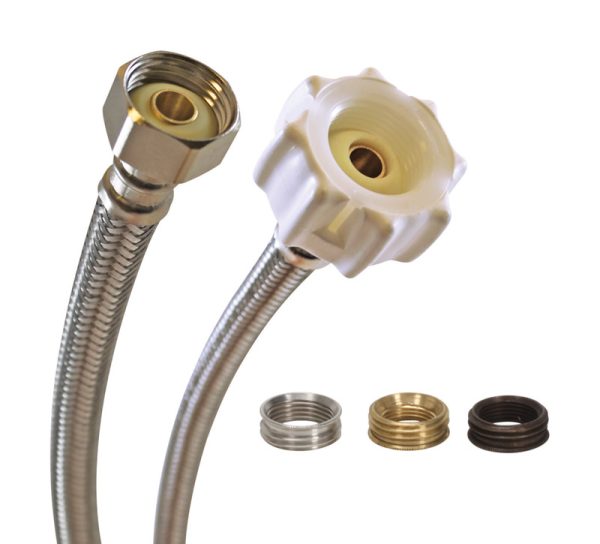 Fluidmaster Click Seal 7/8 in. D Ballcock 12 in. Braided Stainless Steel Toilet Supply Line