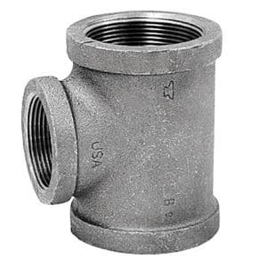 Anvil 1/2 in. FPT X 3/4 in. D FPT 3/4 in. D FPT Black Malleable Iron Reducing Tee