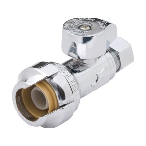 SharkBite 1/2 in. PTC X 1/4 in. Compression Brass Straight Stop Valve