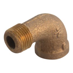JMF Company 1-1/4 in. FPT X 1-1/4 in. D MPT Brass 90 Degree Street Elbow